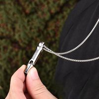 Titanium alloy high decibel single tube whistle 120dB outdoor survival equipment camping portable multifunctional EDC whistle