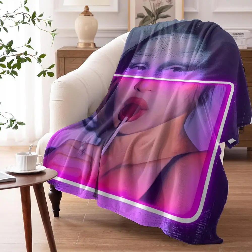 Mona Lisa with Lollipops Neon Throw Soft Flannel AC Blanket Lightweight Summer Nap Throw Cozy  Blanket for Sofa Bed Travel Home
