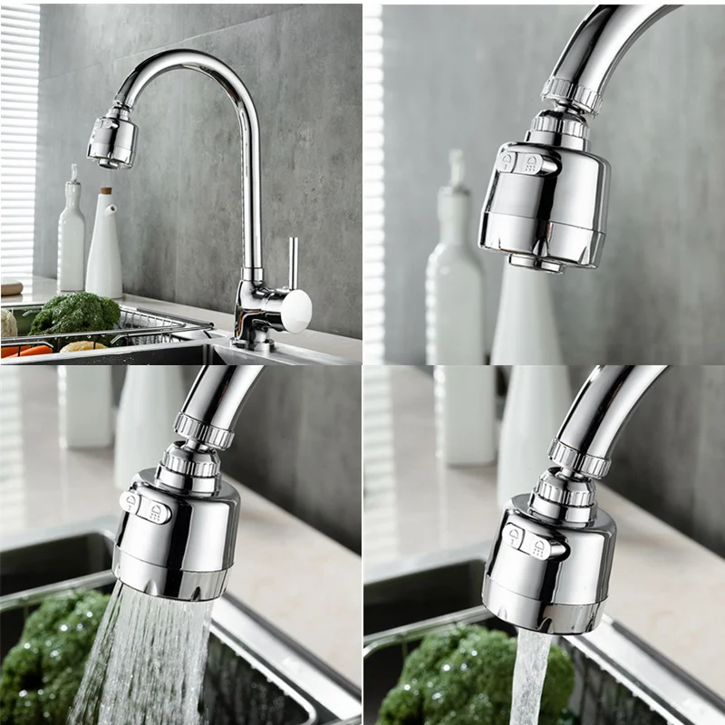 Universal 360 Faucet Splash Water Filter Spray Wash Tap Nozzle Head Basin Extender Adapter Kitchen Flexible Sprayer Bubbler