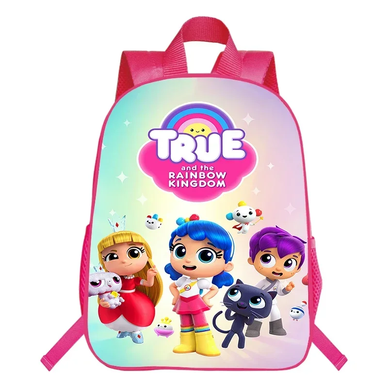 

16 Inch Pink Backpack True and the Rainbow Kingdom School Bag for Girls Waterproof Cartoon Bookbag Children Softback School Bags