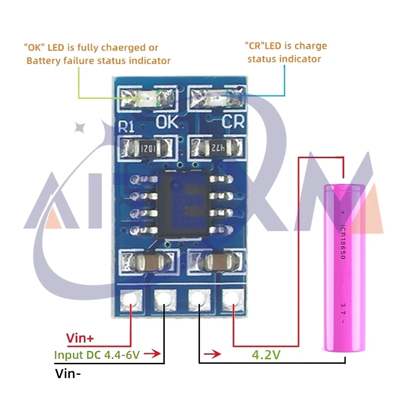 2PCS MPPT คอนโทรลเลอร์ชาร์จพลังงานแสงอาทิตย์ 1A 4.2V 3.7V 18650 LiPo Li-Ion LITHIUM แบตเตอรี่โมดูล SD05CRMA แผงพลังงานแสงอาทิตย์แบตเตอรี่ชาร์จ