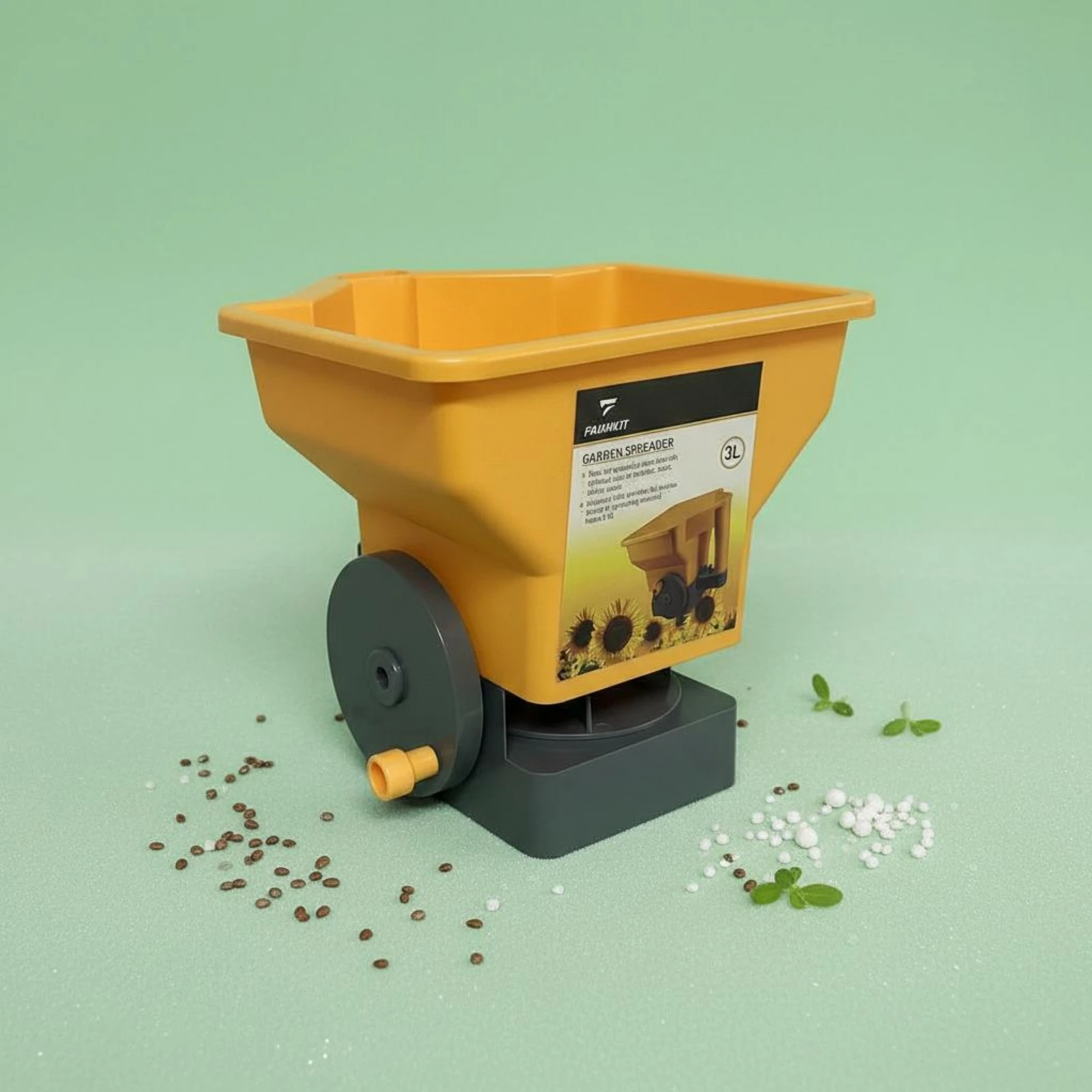 

Handheld Dispenser Versatile Hand Crank Seeder Hand Crank Soil Enhancer Dispenser Multipurpose Portable Lawn Seeder for Yard