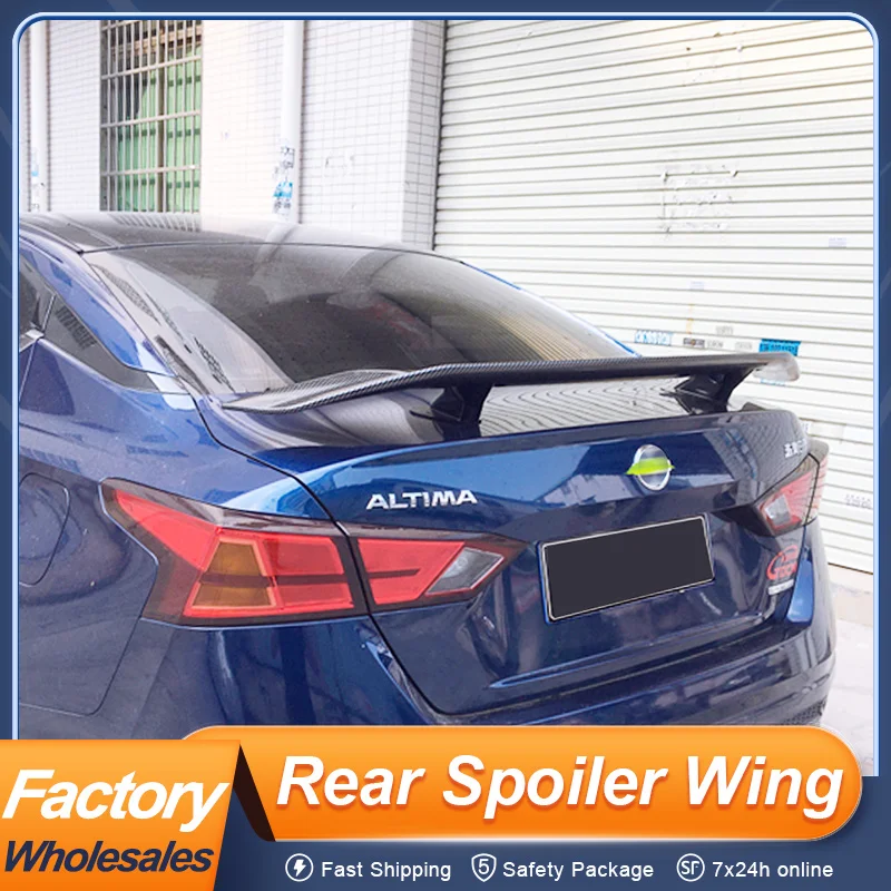 

For Nissan Teana Altima 2019 20 21 22 23 24 Rear Trunk Lid Car Spoiler Wing Universal Fitment ABS Black Carbon Color Accessories
