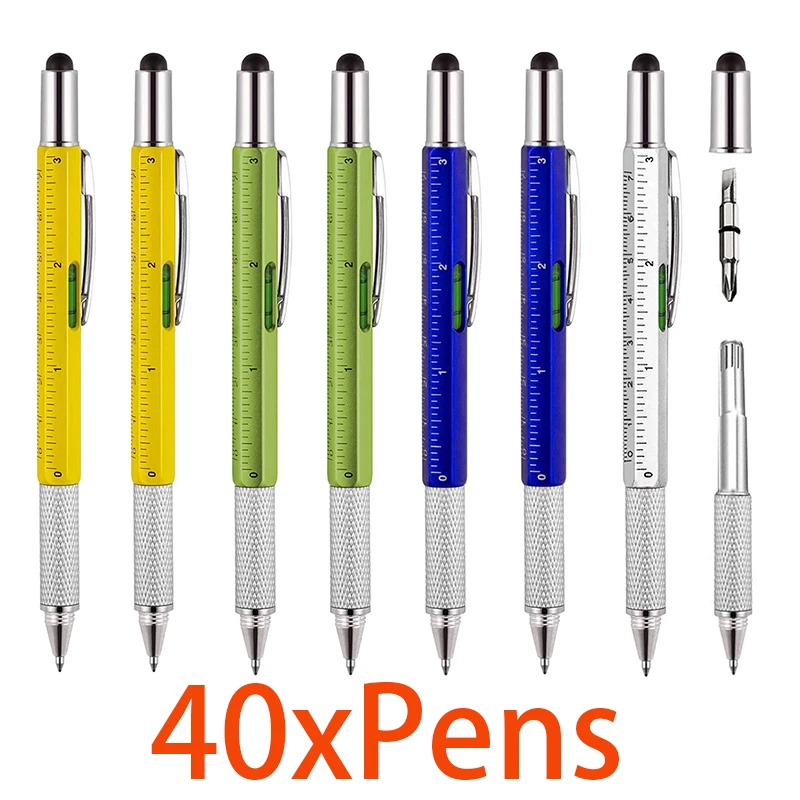 

40Pcs Multitool Ballpoint Pens Cool Tools Gadget for Dad Pocket Multi Tool for Woodworker Carpenter Construction