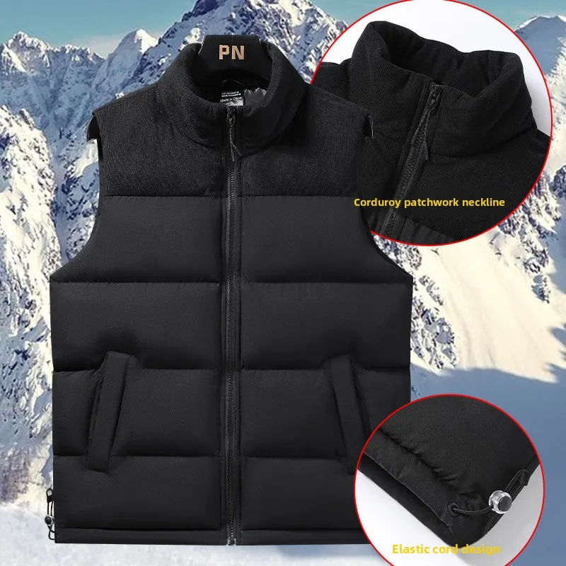 Outdoor High-quality Sports Fitness Running Windproof Warm Sleeveless Vest Fashionable Versatile Trendy and Thick Corduroy Vest