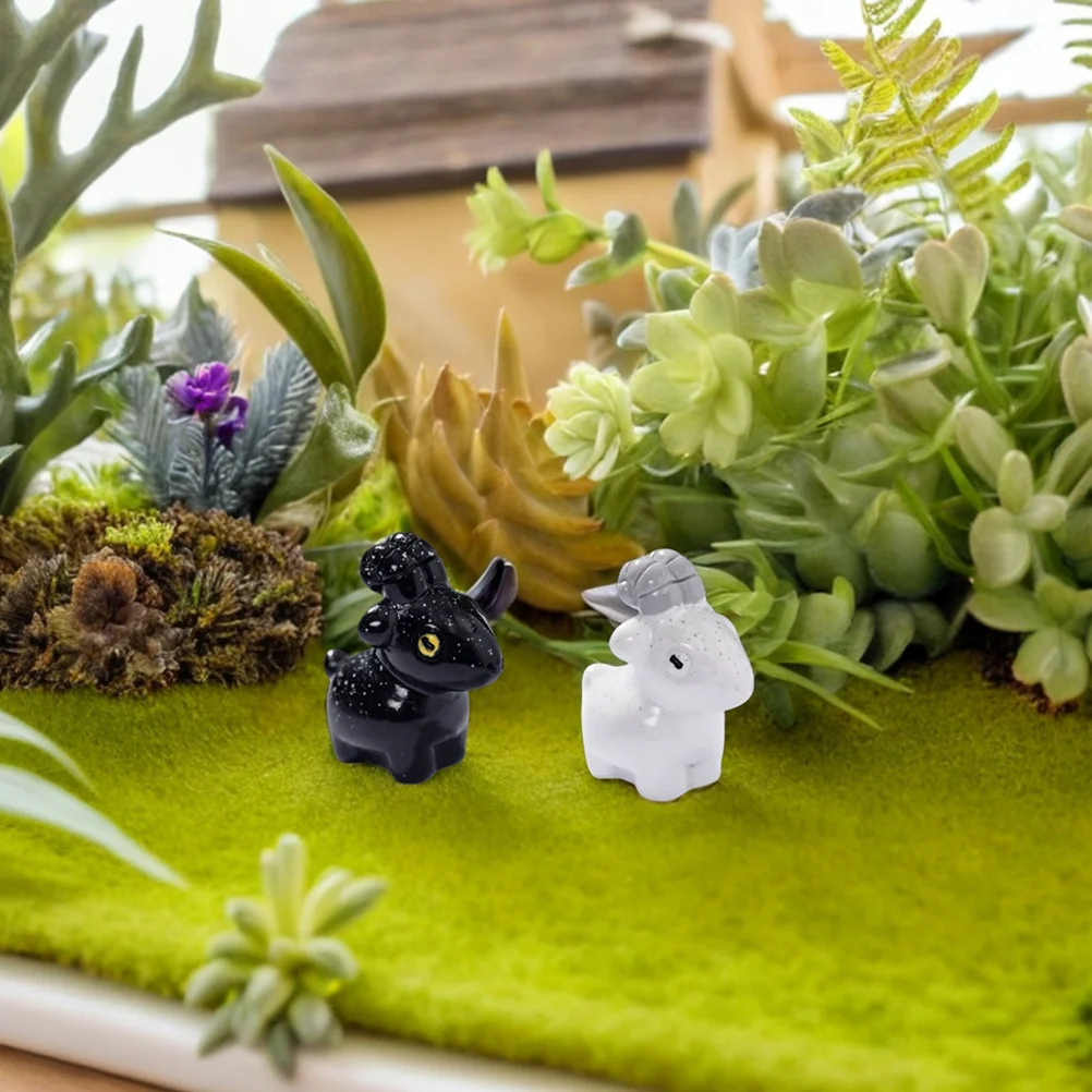 12 قطعة صغيرة الماعز الراتنج الديكور لطيف الحيوانات الصغيرة زخرفة DIY بها بنفسك الحرفية حديقة المنزل مكتب بونساي عرض الأغنام ديكور المنزل #5