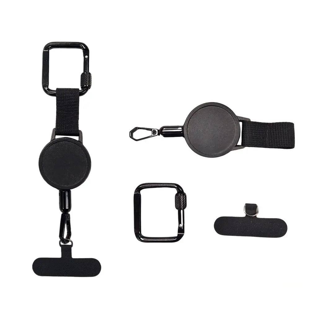 

Ремешок для телефона с выдвижным механизмом, страховкой от падения и карабином, легкий, из АБС-пластика, с защитой от кражи