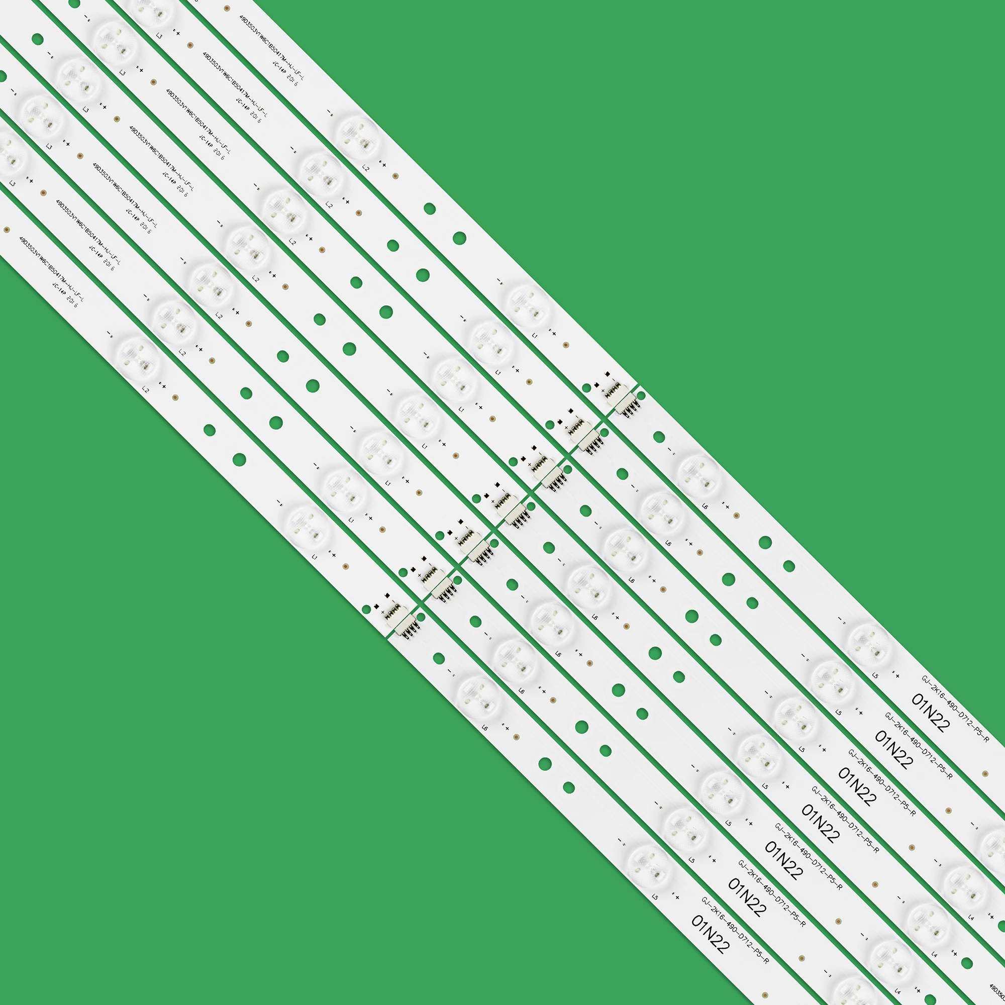 Tira LED para 49PUS6551 49PUS6581 49PUH6101 49PFF5701 49PUS7272 LB49016 V1 _ 00 GJ-2K16-490-D712-P5-R L TPT490U2-EQLSJA.G, 14pcs