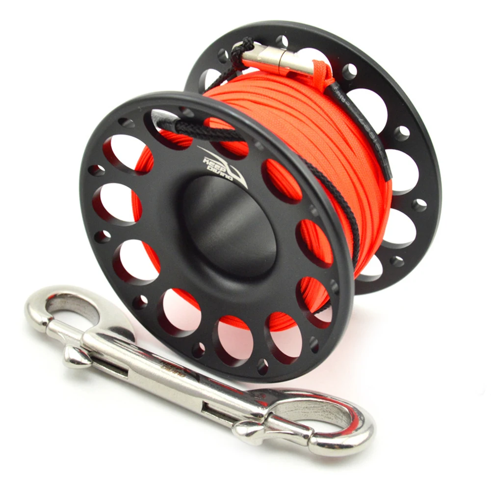 Scuba Diving Reel 15/30M Aviation Aluminum Unwinding Wheels Stainless-Steel With Double Hook Diving Gear Snorkeling Parts