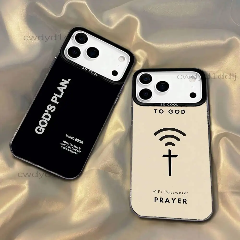 

Christian Jesus Bible Quote Faith For iPhone 17,16,15,14,13,12,X,8,Pro,Max,Plus,SE4,Air,Mini Black IMD Matte Case