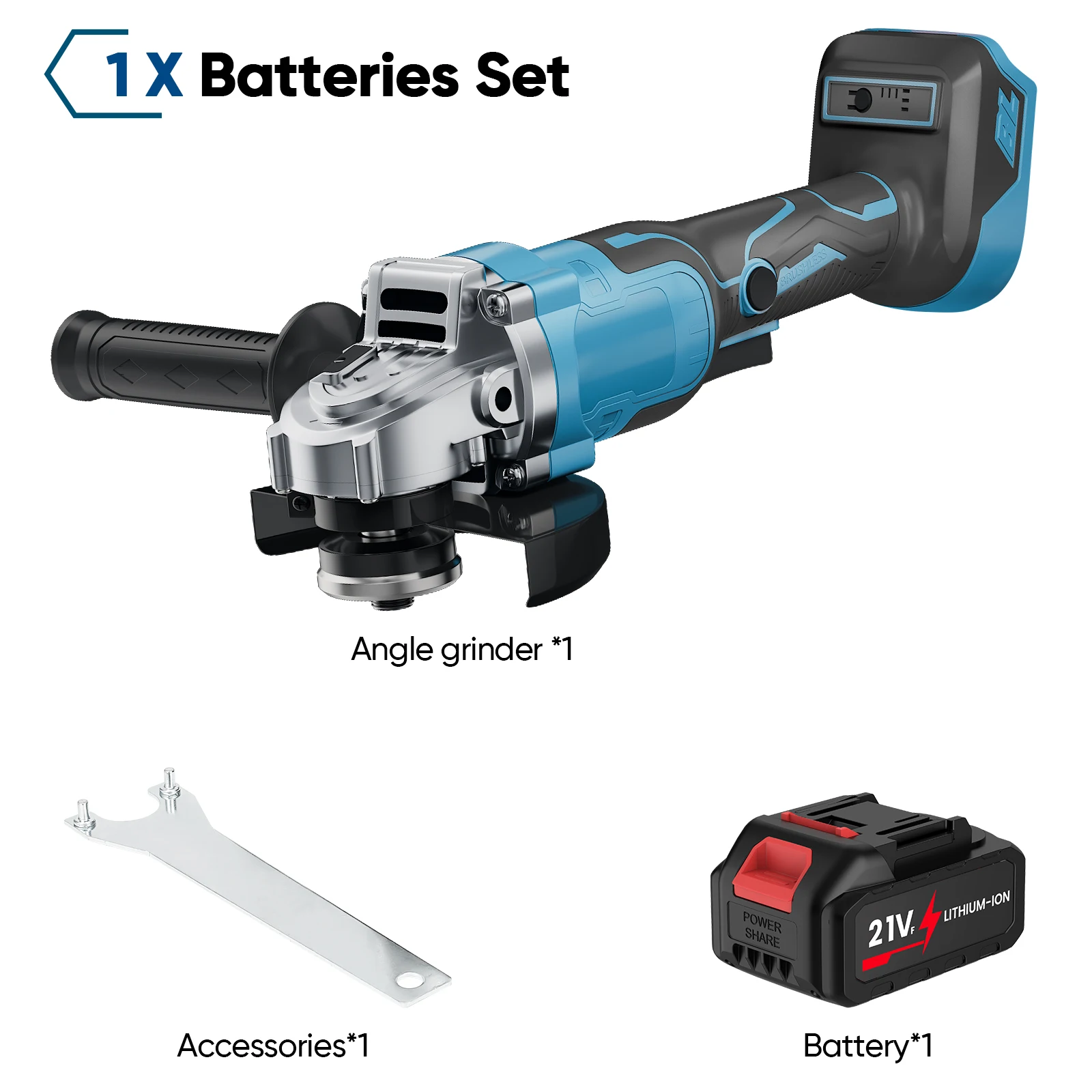 12000 RPM 125MM Borstelloze Elektrische Slijptol met Variabele Snelheid, Snijmachine, Houtbewerkingsgereedschap voor Makita 18V Accu