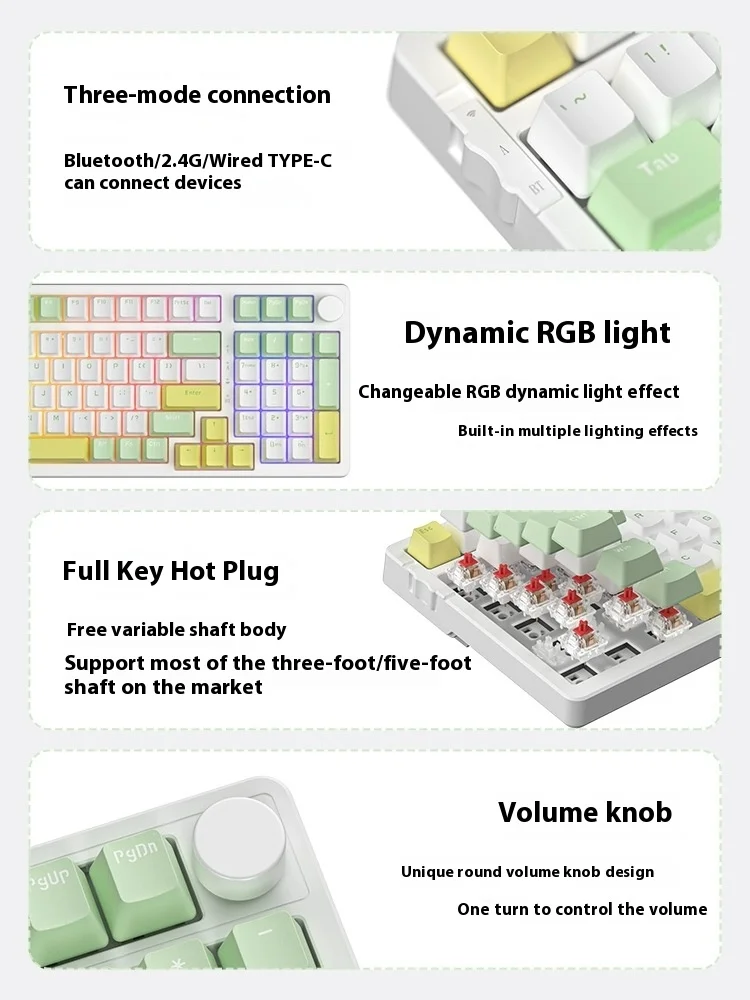 Imagem -02 - Teclado Mecânico Tri-mode sem Fio Bluetooth Junta Hot Plug Pbt Nkro Personalizado pc E-sports Ajazz-ak992