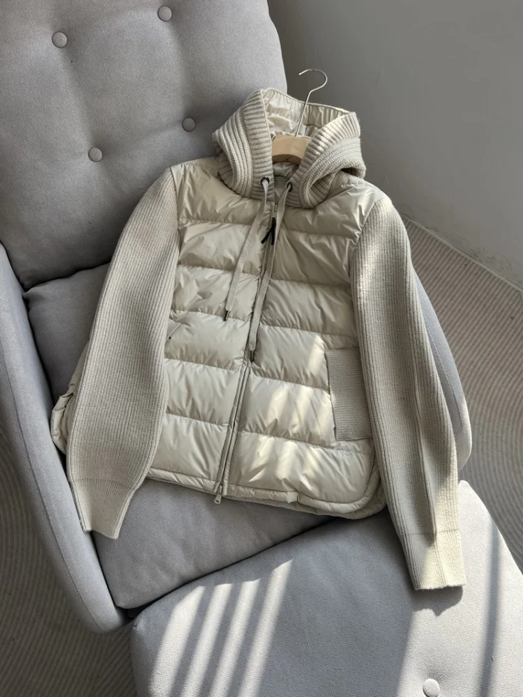 

Легкая вязаная хлопковая куртка, женская осенне-зимняя шапка уникального дизайна, ультра теплая хлопковая одежда с соединением