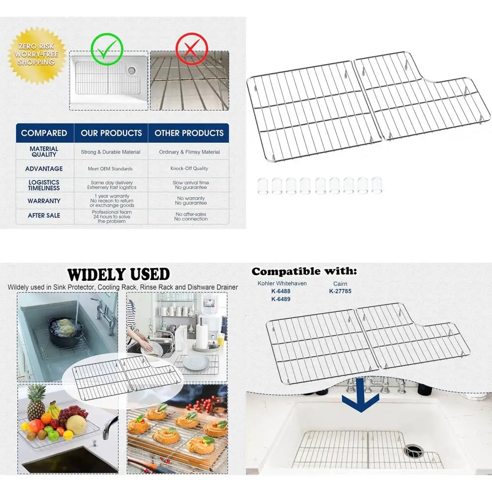 

Sink Rack Replacement for Whitehaven Bottom Basin, Stainless Steel Sink Protector Accessories