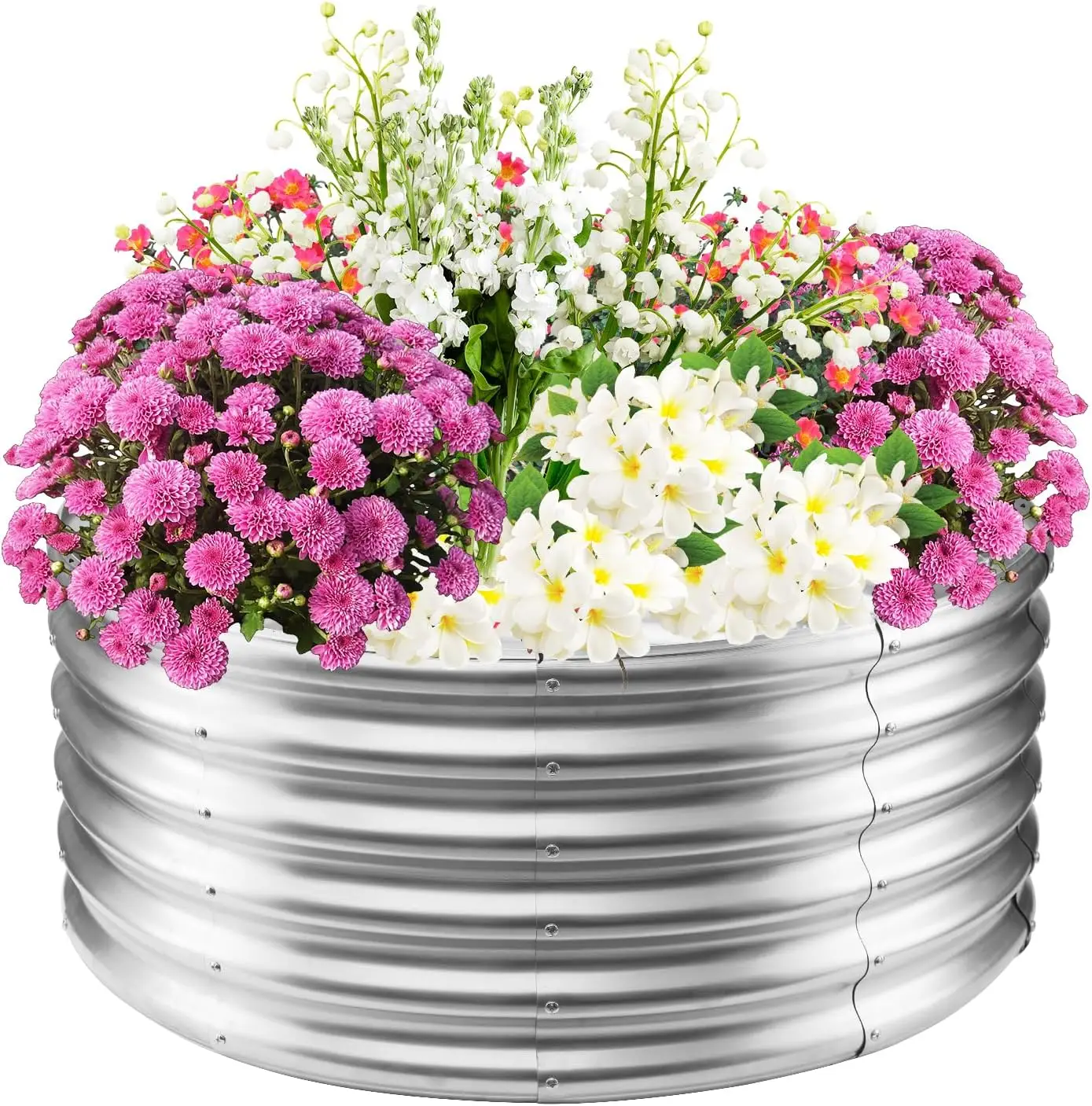 

17" Tall Elevated Metal Garden Bed, 3.3'x3.3' Size, 0.8MM Thick Durable Planter for Vegetables Flowers Outdoor