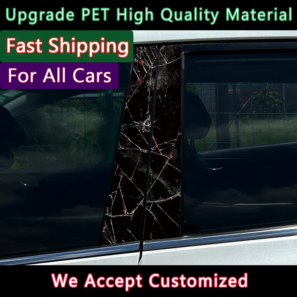 Spider Cobweb Car Stickers DIY Car B-pillar Cover Scratches Waterproof Durable Cartoon Automobile Decoration Auto PET Decals