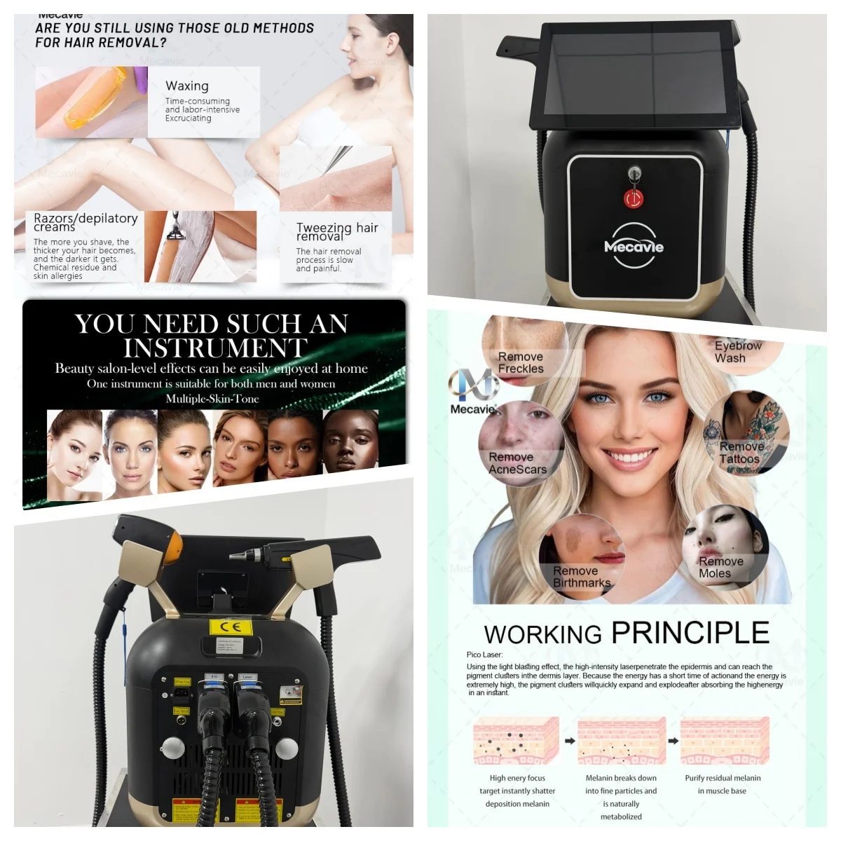 

2 In 1 4000W Ice Platinum Soprano Titanium Laser Beauty Machine Multi Wavelength 755 808 940 1064nm Diode Laser Technology Ice Compress Cooling Design Realize Painless Hair Removal And Various Skin Care Functions Durable Easy Operation Professional Beauty