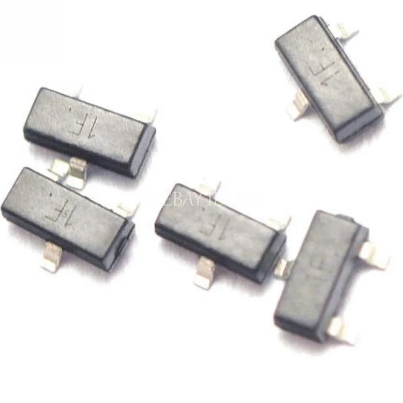 Transistor à puce SMD, BC847B, 1F, 0,1 A, 45V, NPN, SOT-23, 100 pièces