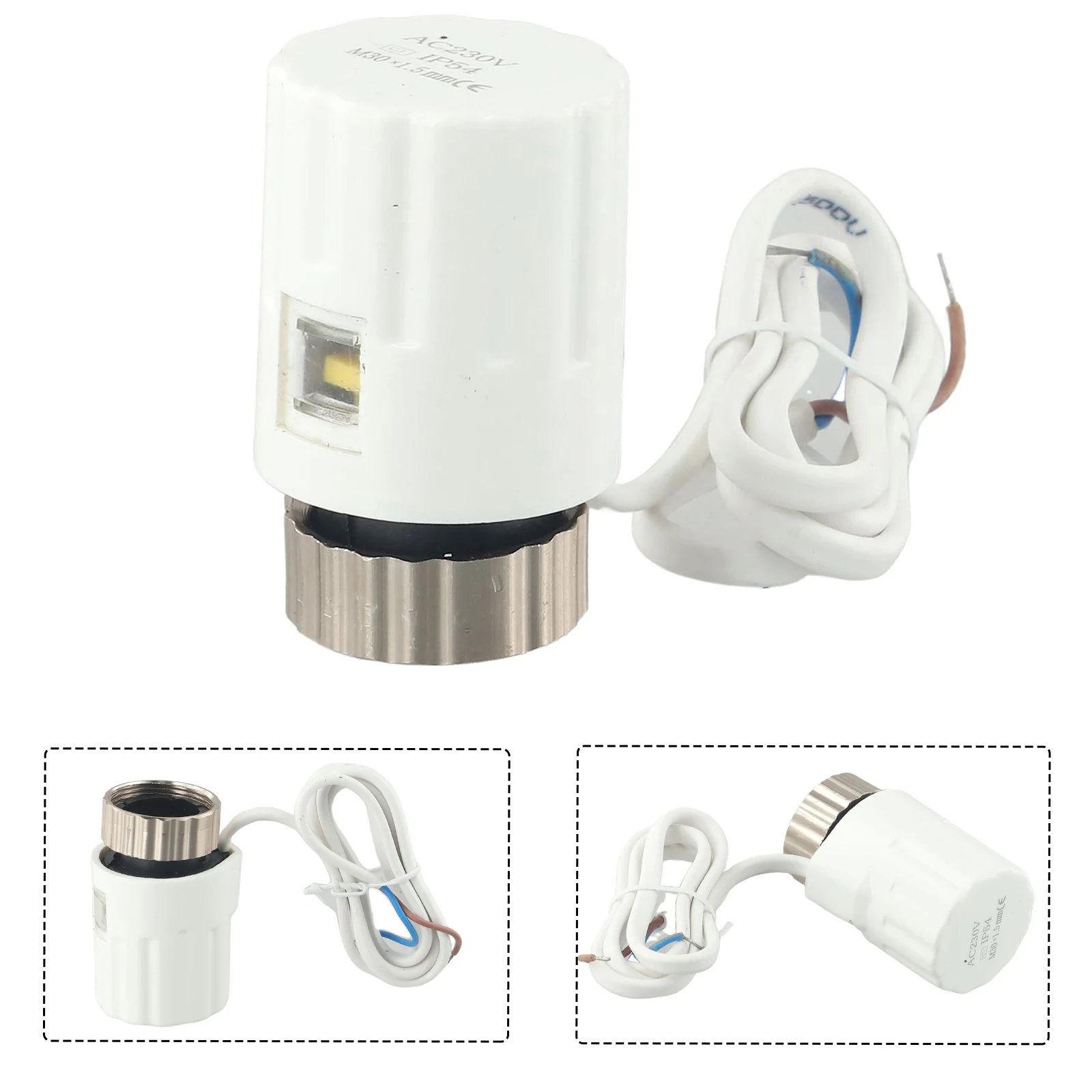 AC230V NC/NO Visual Electric Thermal Actuator Floor Heating Radiator Valve Electrothermal Actuator For Underfloor Heating System