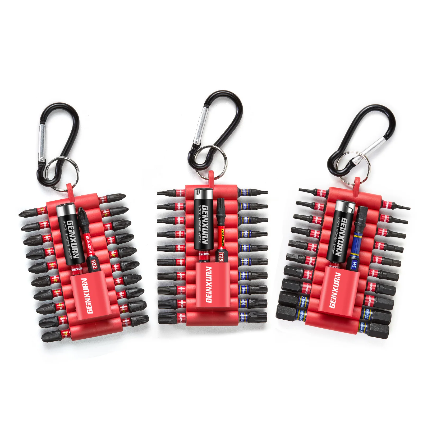 

Geinxurn 1”/2”Magnetic S2 Steel Multi Cross Driver Bits,66PCS Impact driver bit set and 3 Pc Bit Holder with Organizer Sleeve