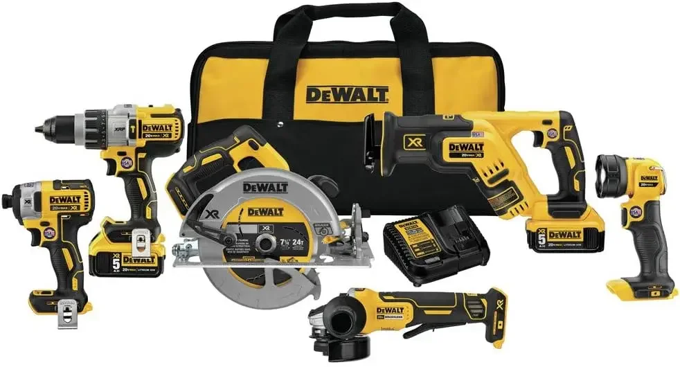 DEWALT 20V MAX* Cordless Drill Combo Kit, 6-Tool (DCK695P2)