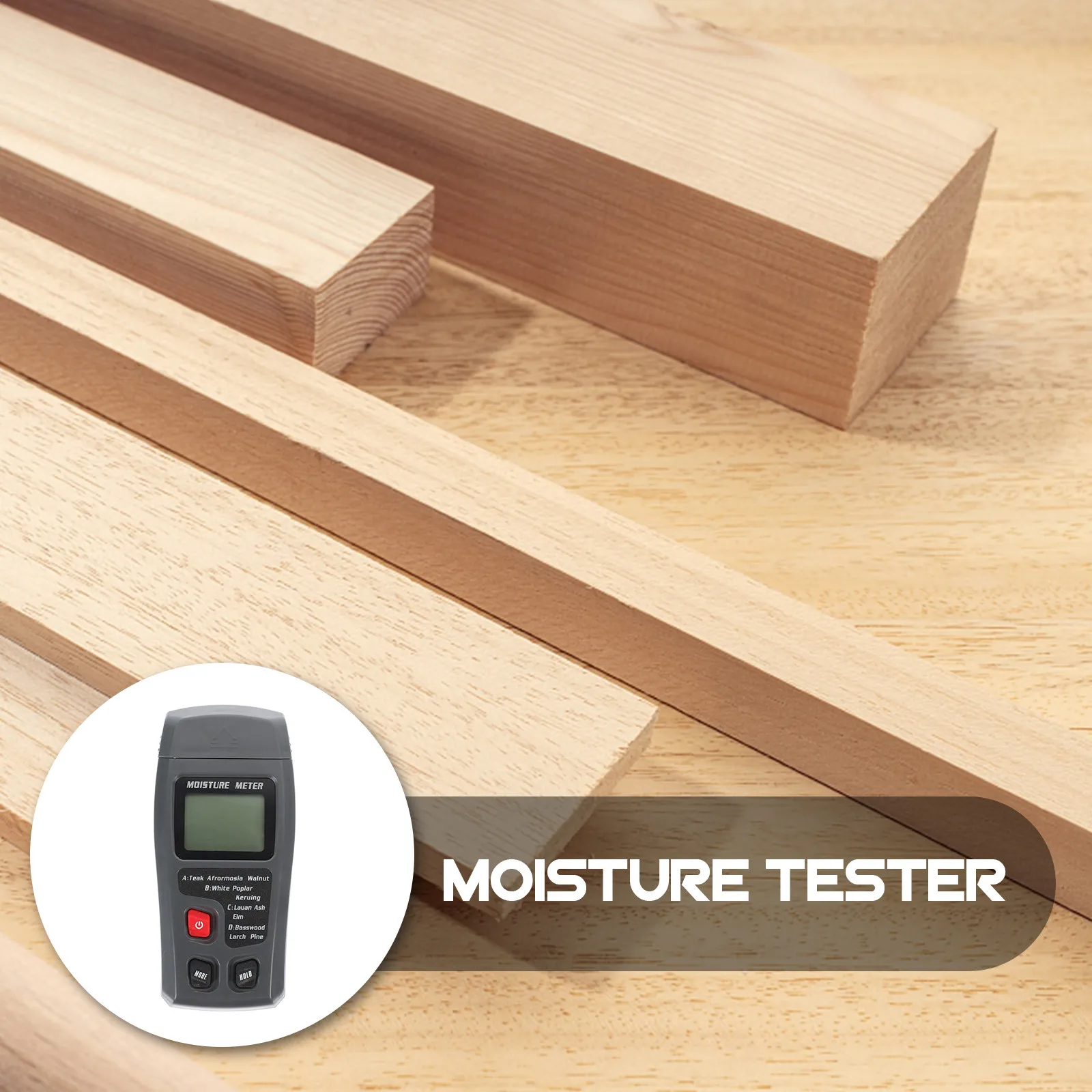 

Wood Moisture Meter LCD Display High Resolution Multi Function Back Light Data Retention Indicator Durable Practical