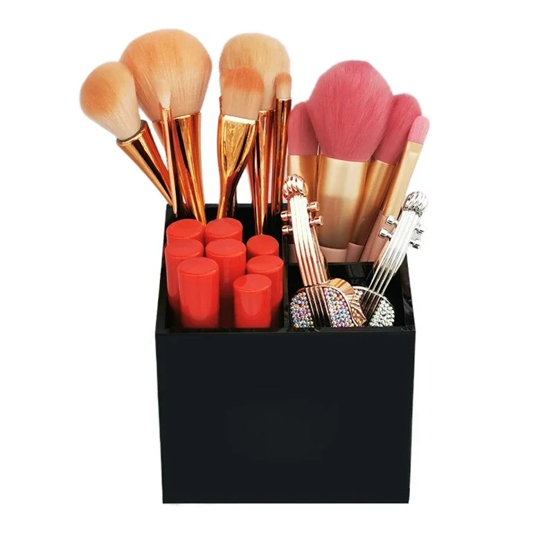 

Acrylic Beauty Brushes Makeup Brushes Storage Box Desktop Stationery Office Grid Pen Holder Organizing Storage Box