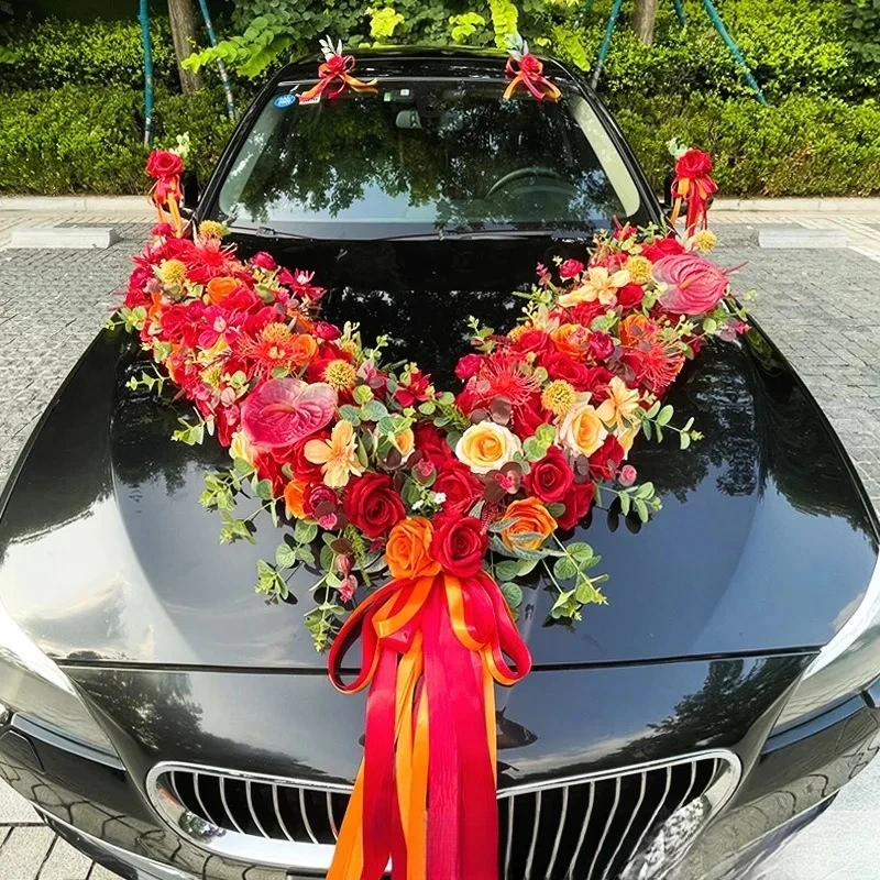

Big V Car Front Flower Main Float Wedding Team Arrangement Head Decoration Full Set