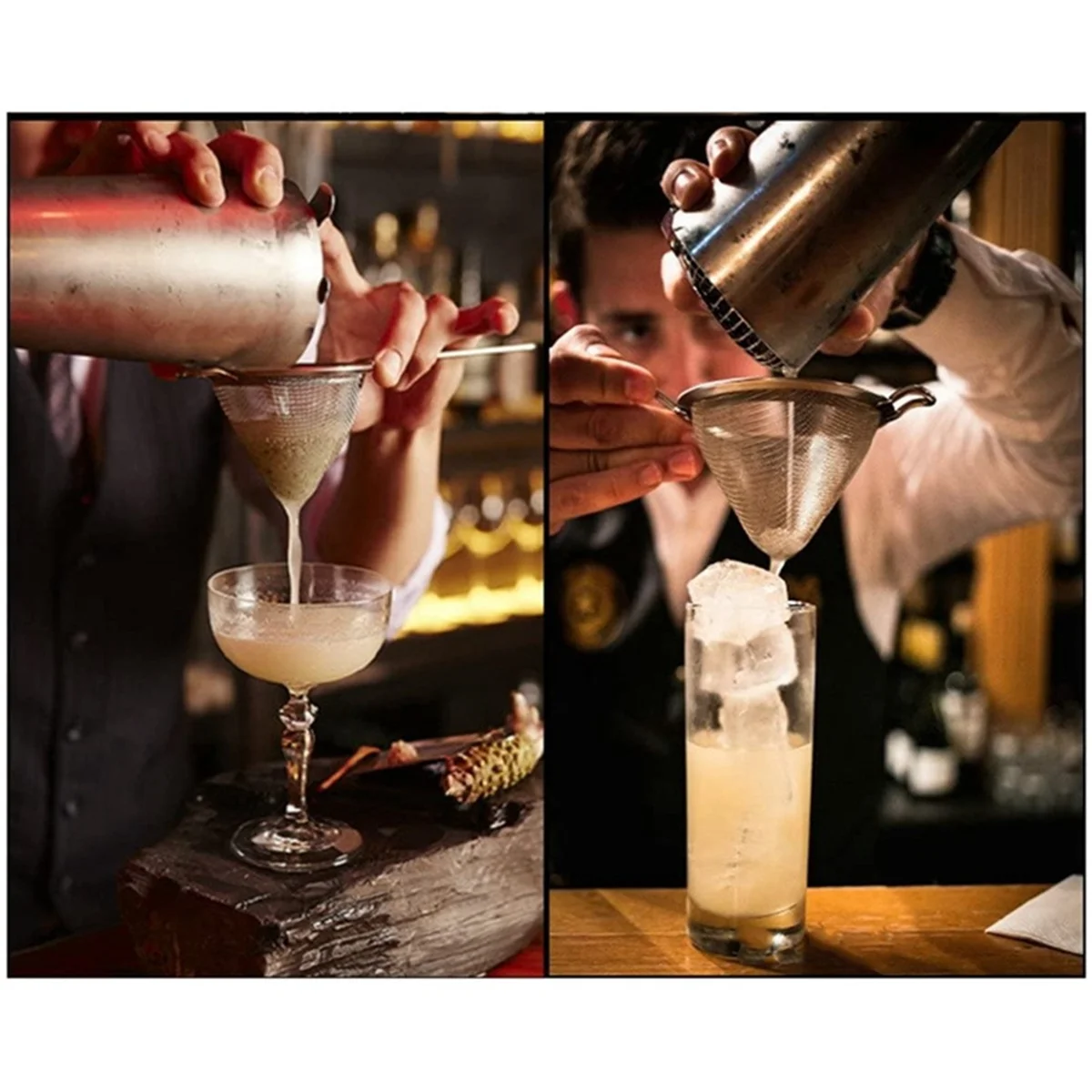 Coador fino do cocktail do aço inoxidável, profissional barra ferramenta, malha cônica