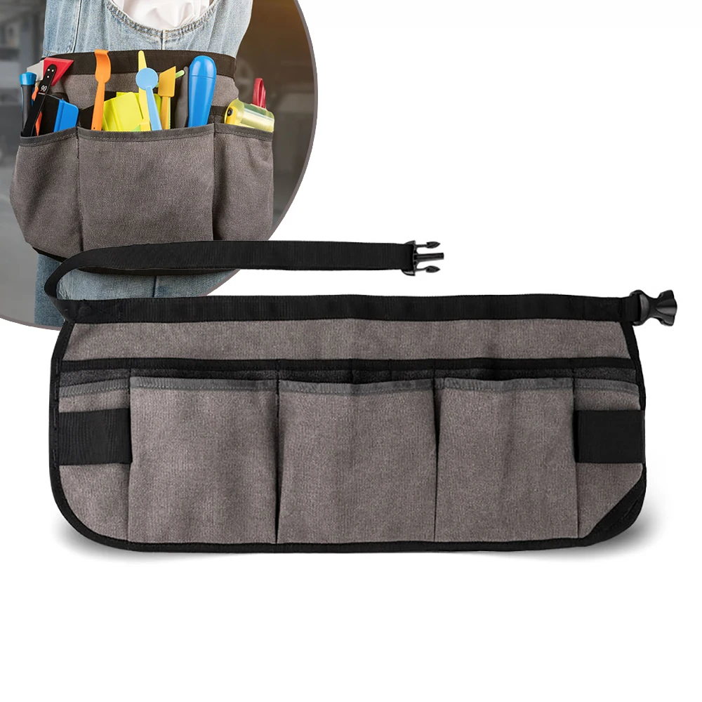 FOSHIO Window Film Tint Tools Storage Pouch With Waist Belt Vinyl Car Wrapping Scraper Knife Multi-Pocket Utility Organizer Bag