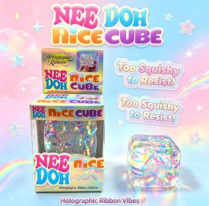 Needoh's latest transparent ribbon, maltose slow rebound decompression cube, kneading and leisure gift