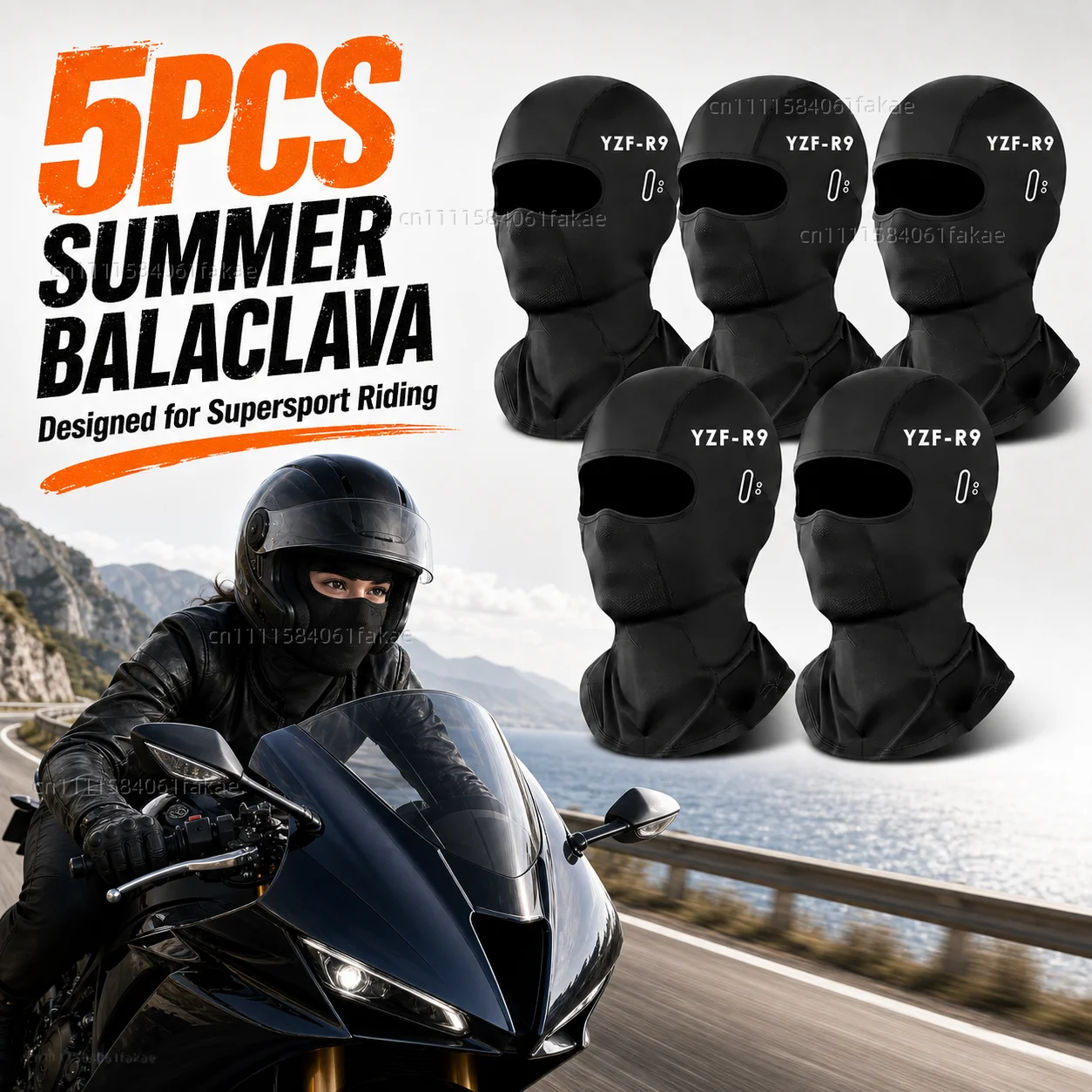 

5PCS Motorcycle Balaclava Summer UV Protection Glasses Face Breathable Hole For Yamaha Supersport YZF-R9 YZF R9 2025 Riding Gear