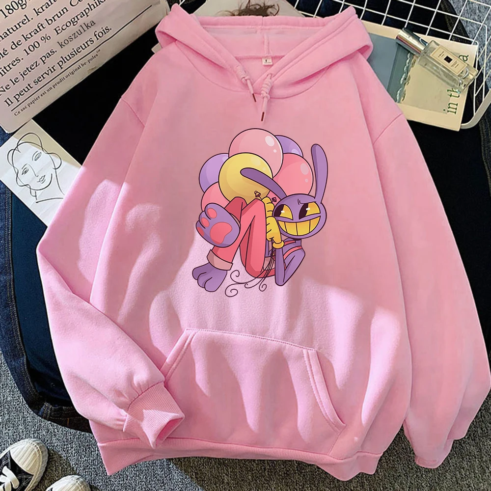 Digital Circus Jax Hoodie Fashion Women Aesthetic Graphic Kawaii Rabbit Hug Balloons Hoodies Unisex Cartoon Pullover Sweatshirts