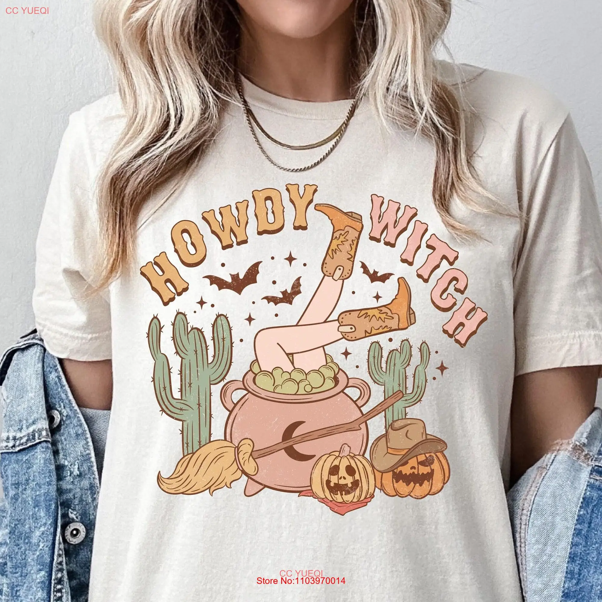 Футболка howdy witch Let go ghouls просто хотите веселое удовольствие boohaw с тыквами на Хэллоуин длинными или короткими рукавами