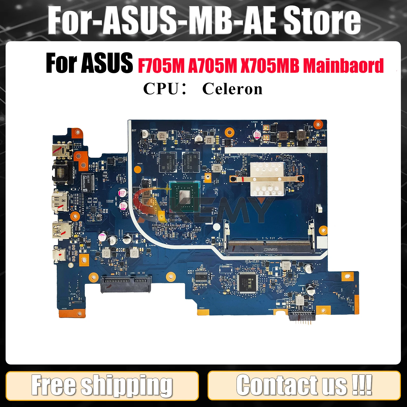 

Материнская плата для ноутбука X705MB для ASUS VivoBook X705M X705MB F705M A705M, материнская плата для ноутбука с процессором Celeron, 100% тестирование, ОК, быстрая доставка