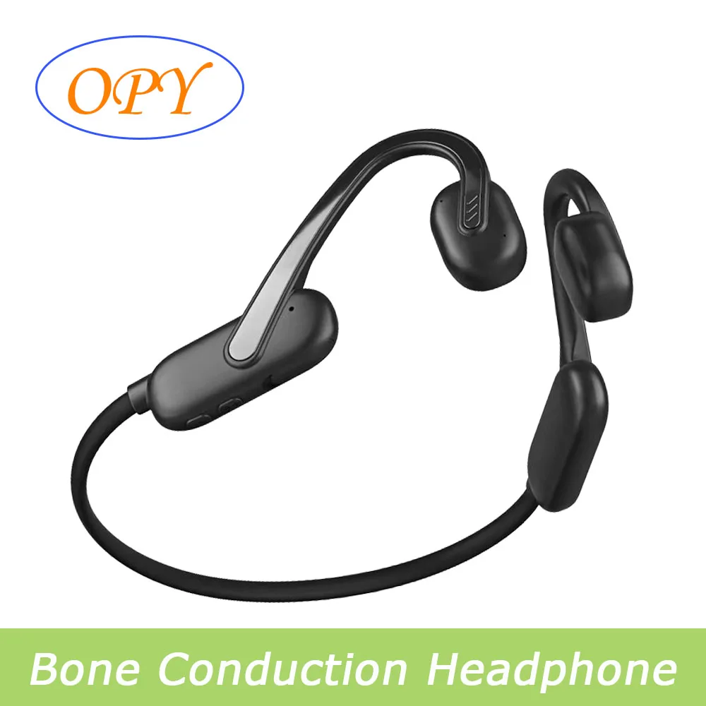 OPY E6 True Bone Conduction Wireless Earphone Riding Bluetooth Headphones Black Color MP3 Music Playback Earbuds