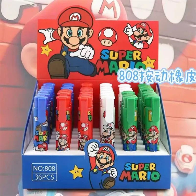 

1PCs Super Mario Press Eraser Student Writing Drawing Rubber Anime Pencil Erasers Stationery Kids School Supplies Gift Wholesale