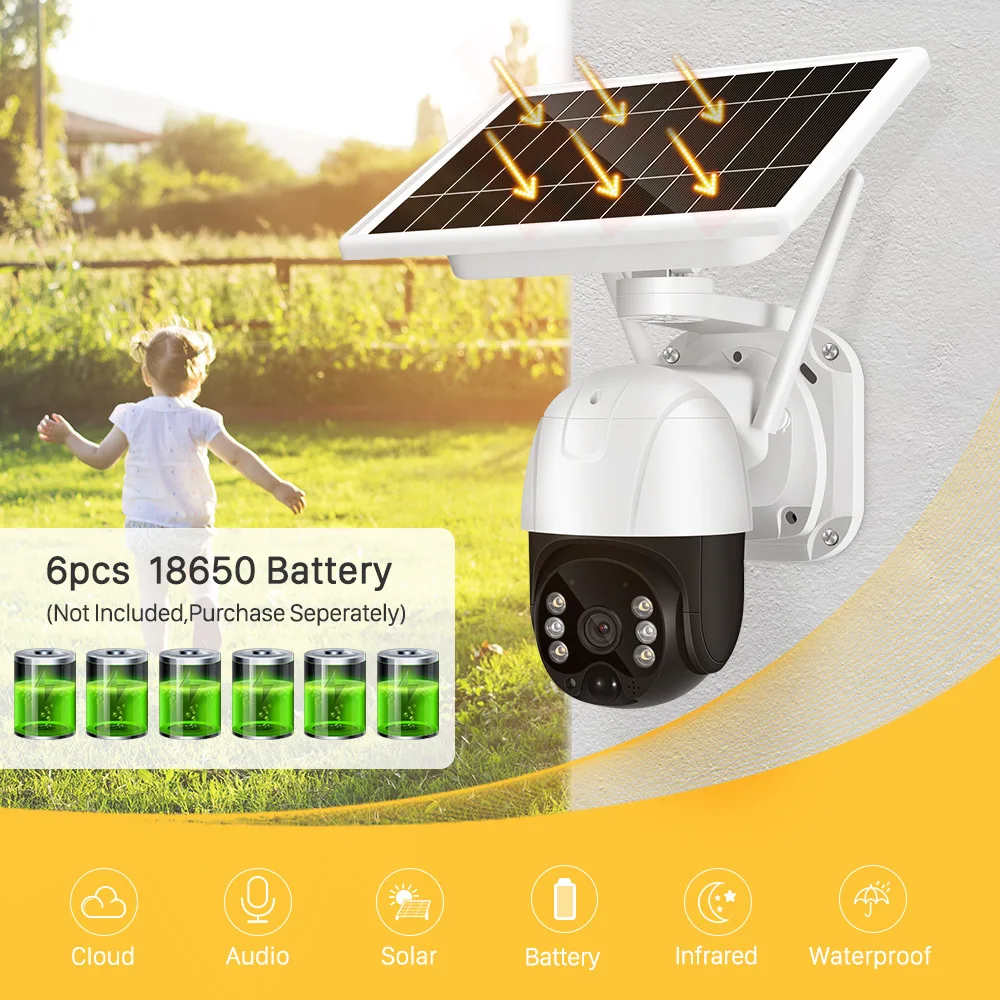 4G WiFi Solar CCTV Camera iCSee 1080P 15 meter monitorable range Wireless Solar Security WiFi Battery Power Network Camera