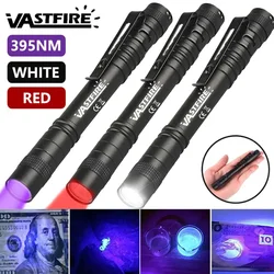 395nm Mini UV Flashlight Black Light Red/White/UV Flashlight Handheld Ultraviolet Flashlight Portable Detector Torch Light Pet