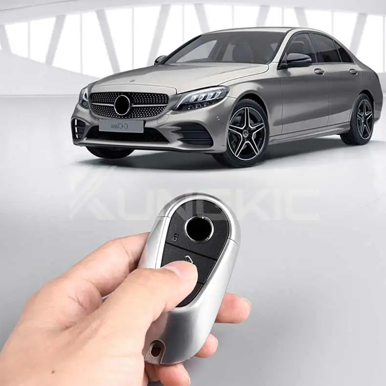 Metall Original Autoschlüsselgehäuse Silber für Mercedes Benz C-Klasse W206 W223 S350 C260 C300 S400 S450 S500 2022 2023 2024 2025 – Detail 7