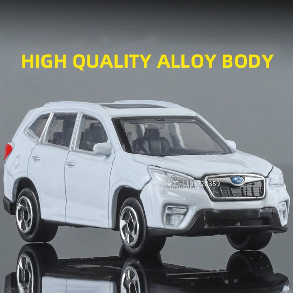 1:64 Subaru Forester Mini Modello di Auto Giocattoli Pressofuso In Lega di Assorbimento Degli Urti Pneumatici In Gomma Diapositiva Avanti Ornamento per I Regali Dei Bambini