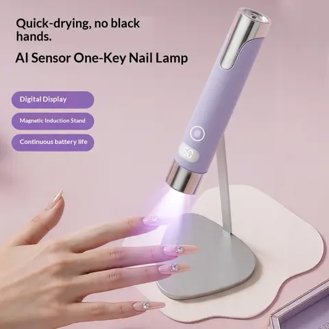 Auto-Sensing Handheld Nail Dryer Smart Sensor Nail Gel Curing Desk Nail Lamp Portable Gel Nails Fast Drying UV LED Light Pen