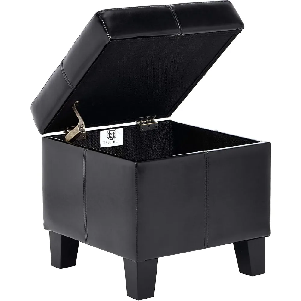 

Living Storage Ottoman, Small, Black