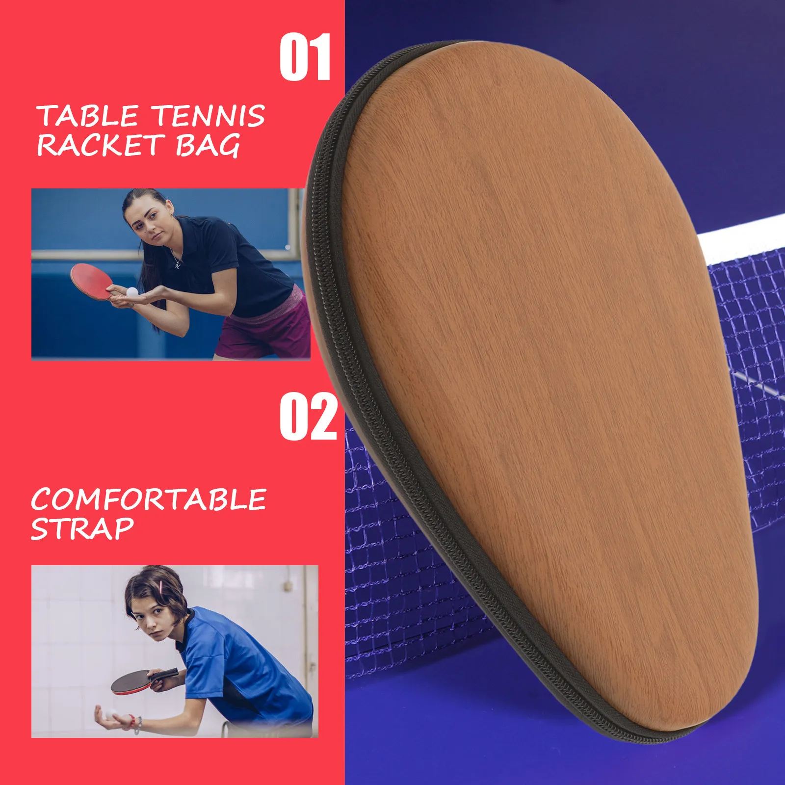 

Table Tennis Racket Case Pressure Resistance Wear Resistant Paddle Bag Practical Fixed Bag Storage Organizer Table Tennis Case