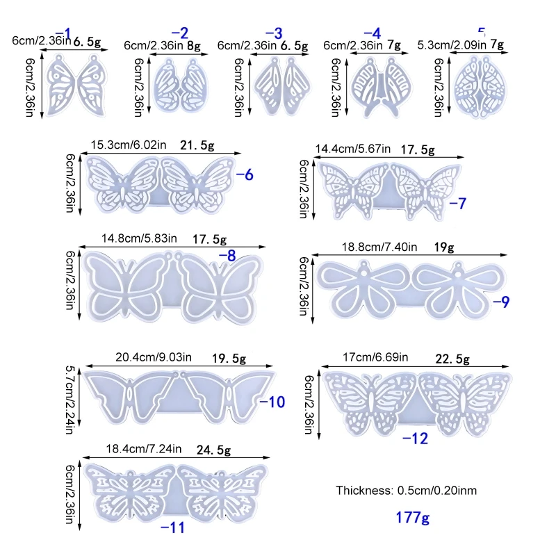 für Schmetterling Ohrringe Tropfen Kleber Form Diy für Schmetterling Ohrringe Charm Form für Schmetterling für Schlüssel S