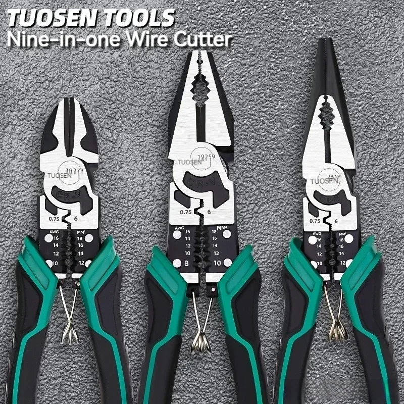 Heavy Duty 9 Inch Linesman Pliers Professional Grade Wire Stripper Crimper Tool for Electricians Mechanics Industrial Use