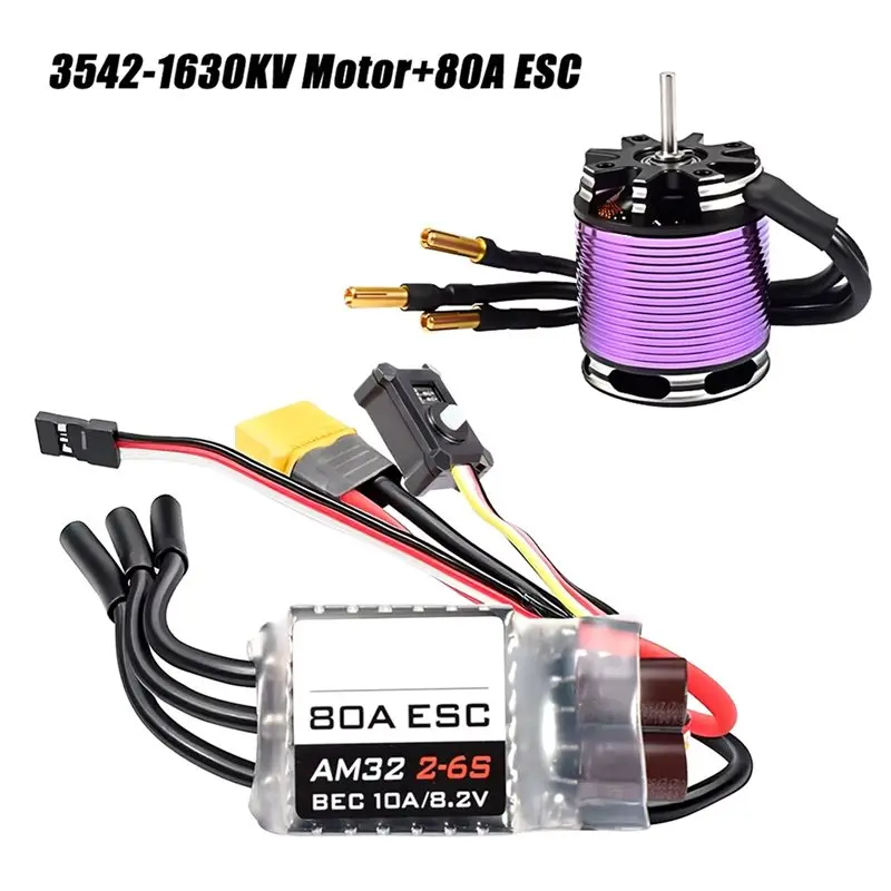 AS96-Brushless Motor ESC Combo AM32 For 1/10 1/12 RC Crawler Car- 3542 Outrunner Motor, 80A ESC view 4
