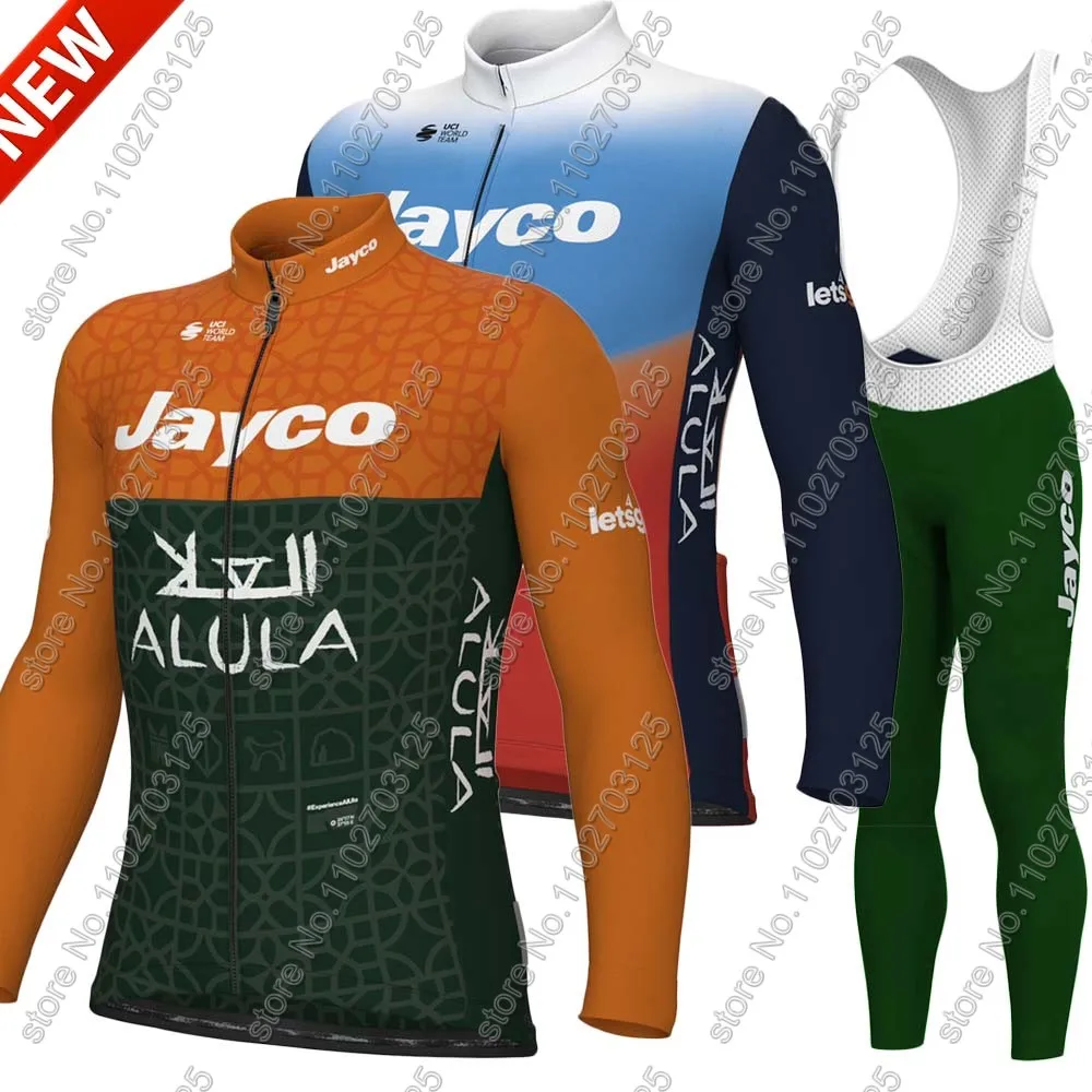 Green Jayco Alula 2024 Cycling Jersey Set Long Sleeve Summer Australia Clothing Road Pants Bib Bike Suit MTB Maillot Ropa