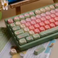 Capybara Watermelon MOA Profile Keycaps 131 Keys 5 Sides Dye Sub PBT Keycaps for Gateron Cherry MX Switches Mechanical Keyboards