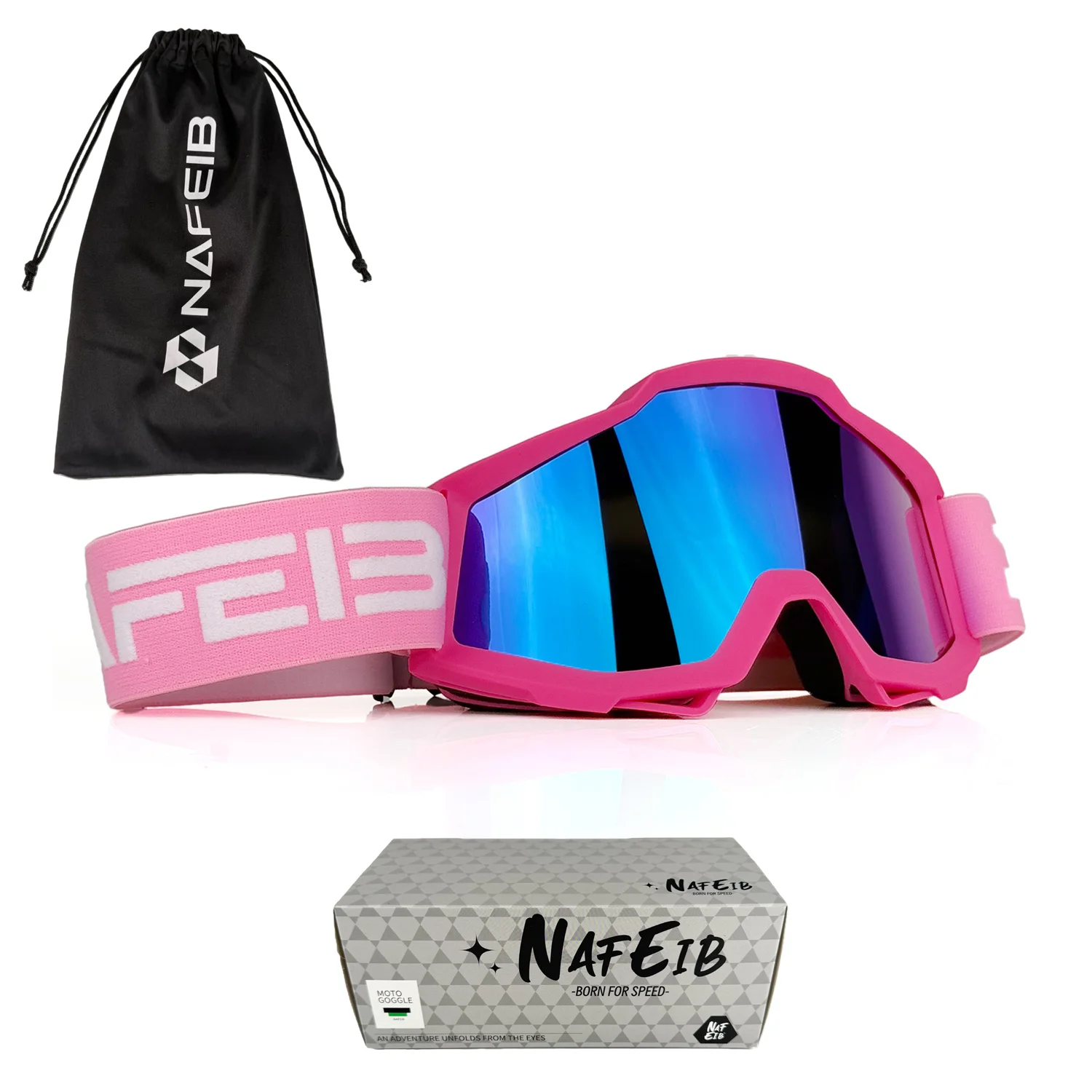 

Multi-Color Noseless Motorcycle Goggles - UV400 Windproof, Waterproof & Impact-Resistant, OTG Design for Glass Wearers